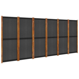 Berkfield 6-Panel Room Divider Black 420X180 Cm - thumbnail 2