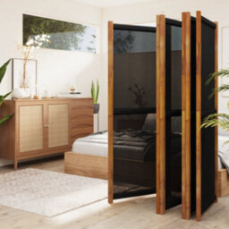 Berkfield 6-Panel Room Divider Black 420X180 Cm - thumbnail 3