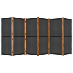 Berkfield 6-Panel Room Divider Black 420X180 Cm - thumbnail 5