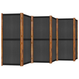 Berkfield 6-Panel Room Divider Black 420X180 Cm - thumbnail 4