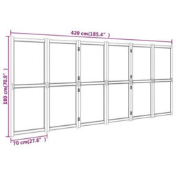 Berkfield 6-Panel Room Divider Black 420X180 Cm - thumbnail 9