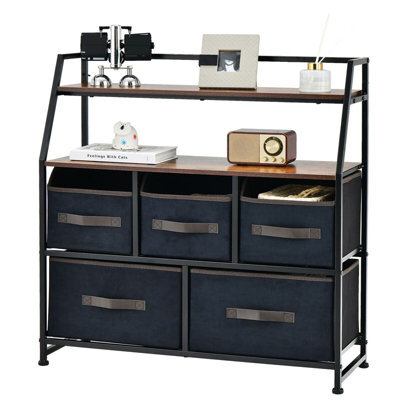 Gainoom Industrial 5 Drawers Dresser Organizer Fabric Storage Organizer Chest Of Drawers - image 1