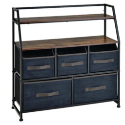 Gainoom Industrial 5 Drawers Dresser Organizer Fabric Storage Organizer Chest Of Drawers - thumbnail 4