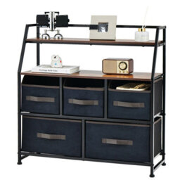 Gainoom Industrial 5 Drawers Dresser Organizer Fabric Storage Organizer Chest Of Drawers - thumbnail 1