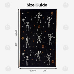 Allure Bath Fashions Luxury Pair Of Skeleton Halloween Hand Towels - 100% Cotton Spooky Tea Towels - thumbnail 8