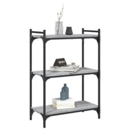 Berkfield Bookcase 3-Tier Grey Sonoma 60X30X86 Cm Engineered Wood - thumbnail 3