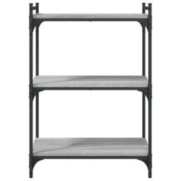 Berkfield Bookcase 3-Tier Grey Sonoma 60X30X86 Cm Engineered Wood - thumbnail 4
