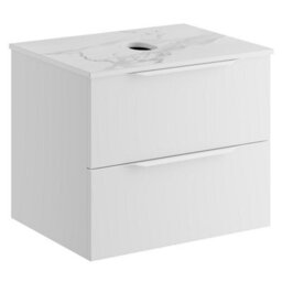 Affine 600mm Countertop Bathroom Vanity Unit Basin Wall Hung Furniture Soft Close White - thumbnail 5