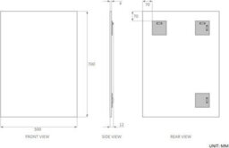 50 X 70Cm Rectangle Frameless Bathroom Mirror With Wall Hanging Fittings - thumbnail 3
