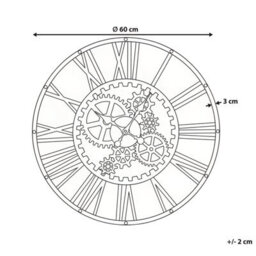 Wyld And Coco Novatime 60Cm Wall Clock Black Open Gear With Roman Numerals - thumbnail 3