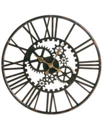 Wyld And Coco Novatime 60Cm Wall Clock Black Open Gear With Roman Numerals - thumbnail 1