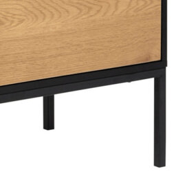 Wyld Haus El Paso Black Metal & Wild Oak Veneer 1 Door 3 Drawer Small Sideboard - thumbnail 9