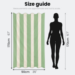 Allure Bath Fashions Large Scalloped Striped Beach Towel - Green - thumbnail 5
