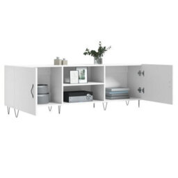 Berkfield Tv Cabinet White 150X30X50 Cm Engineered Wood - thumbnail 4