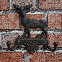 Black Cast Iron Stag Coat Hooks