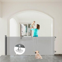 Start and Drive S&d Retractable Baby Gate, Extra Wide Up To 250Cm, Foldable Stair Safety Barrier For Babies, Pets & Dogs, Extendable Gate (White) - thumbnail 7