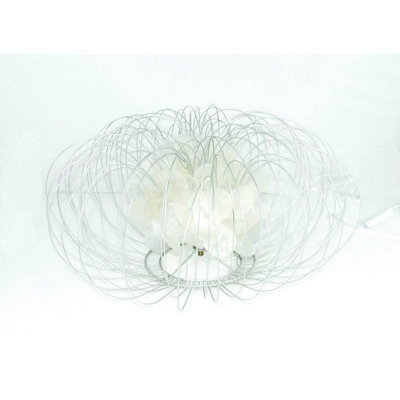 Orsina 55.5Cm Glass & Brass Finish Table Lamp With White Shade, Glass Dome Base Lamp, Classic Side Lamp For Lounge - image 1