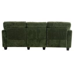 Living And Home 3-Seater Green Chenille Upholstered Sectional Sofa With Pillows - thumbnail 4