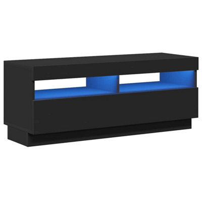 Berkfield Modern Tv Cabinet With Led Lights Black 100X35X40 Cm - image 1