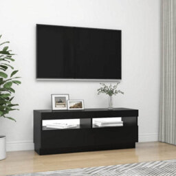 Berkfield Modern Tv Cabinet With Led Lights Black 100X35X40 Cm - thumbnail 5