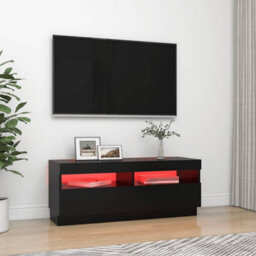Berkfield Modern Tv Cabinet With Led Lights Black 100X35X40 Cm - thumbnail 3