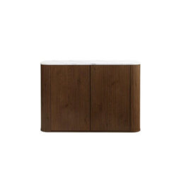 Birlea Kagu 2 Door Sideboard Fluted Ribbed Walnut & Marble Effect - thumbnail 9
