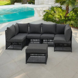 Home Detail Remi Grey 6 Seater Modular Rope Garden Sofa Set - thumbnail 1