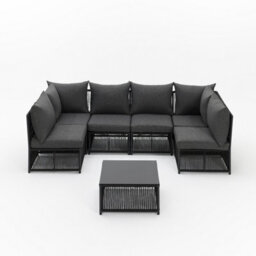 Home Detail Remi Grey 6 Seater Modular Rope Garden Sofa Set - thumbnail 3
