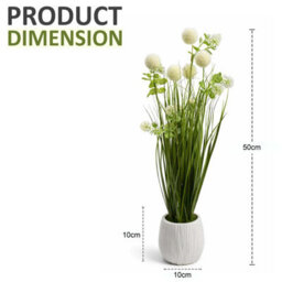 Crystals 50Cm Modern Faux Artificial  Plants In Pot Silk Artificial White Foam Ball Plant - thumbnail 2