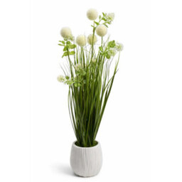 Crystals 50Cm Modern Faux Artificial  Plants In Pot Silk Artificial White Foam Ball Plant - thumbnail 1