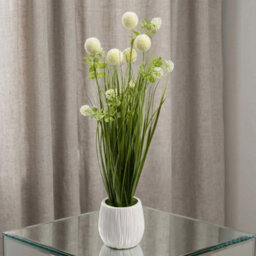 Crystals 50Cm Modern Faux Artificial  Plants In Pot Silk Artificial White Foam Ball Plant - thumbnail 7