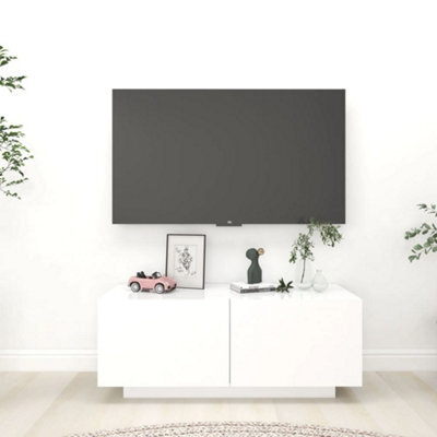 Berkfield Tv Cabinet White 100X35X40 Cm Engineered Wood - image 1
