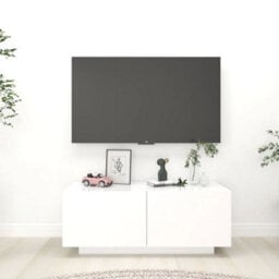 Berkfield Tv Cabinet White 100X35X40 Cm Engineered Wood - thumbnail 1