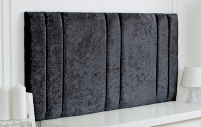 "Adore Designs Milano Crushed Velvet 5Ft Kingsize 20"" Headboard - Black"