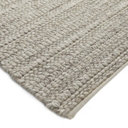 Melrose Hand Woven Textured Taupe Sahara Wool Large Indoor Area Rug 160/230Cm - thumbnail 4