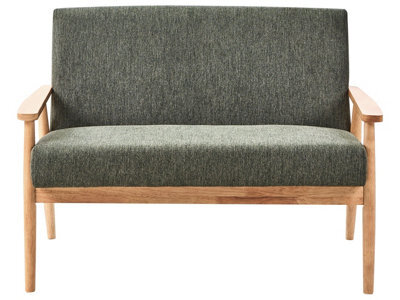 Wyld And Coco Retro Two-Seater Sofa Green And Brown, Polyester Upholstery, Wooden Frame, W111 X D72 X H79Cm - image 1