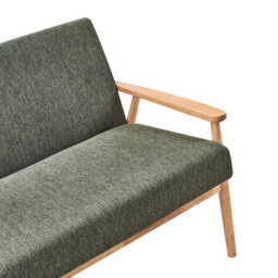 Wyld And Coco Retro Two-Seater Sofa Green And Brown, Polyester Upholstery, Wooden Frame, W111 X D72 X H79Cm - thumbnail 7