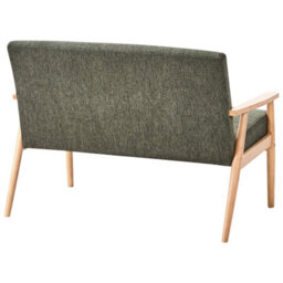 Wyld And Coco Retro Two-Seater Sofa Green And Brown, Polyester Upholstery, Wooden Frame, W111 X D72 X H79Cm - thumbnail 5
