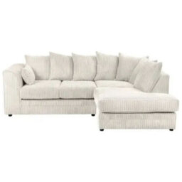 Camden Jumbo Cord Right Hand Corner Sofa Set Cream - thumbnail 1