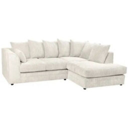 Camden Jumbo Cord Right Hand Corner Sofa Set Cream - thumbnail 2