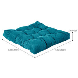 Living And Home Supportive And Comfortable Corduroy Chair Cushion Seat Pad Tatami Cushion Indoor And Outdoor 55Cm W X 55Cm D X 5Cm H Blue - thumbnail 9