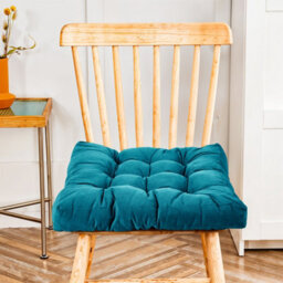 Living And Home Supportive And Comfortable Corduroy Chair Cushion Seat Pad Tatami Cushion Indoor And Outdoor 55Cm W X 55Cm D X 5Cm H Blue - thumbnail 3