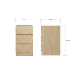 Gfw Catania Pair Of 3 Drawer Bedside Tables Euro Oak - thumbnail 6