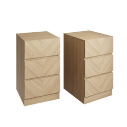 Gfw Catania Pair Of 3 Drawer Bedside Tables Euro Oak - thumbnail 2