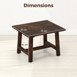 61X53X45Cm Solid Wood Side Table Brown Sturdy Legs For Indoor Outdoor Use - thumbnail 2
