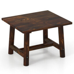 61X53X45Cm Solid Wood Side Table Brown Sturdy Legs For Indoor Outdoor Use - thumbnail 6