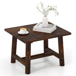 61X53X45Cm Solid Wood Side Table Brown Sturdy Legs For Indoor Outdoor Use - thumbnail 3