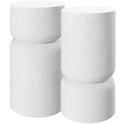 Tectake Bedside Nightstand Amine Set Of 2 - Weatherproof Side Tables, 15 Kg Capacity - White - image 1