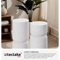 Tectake Bedside Nightstand Amine Set Of 2 - Weatherproof Side Tables, 15 Kg Capacity - White - thumbnail 5