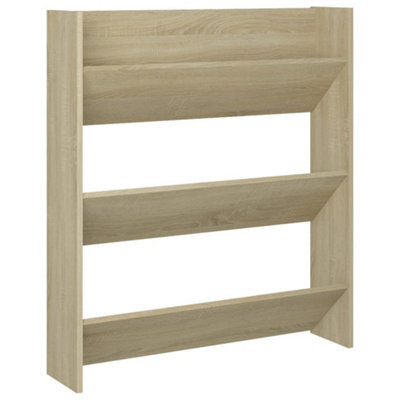 Vidaxl Wall Shoe Cabinet Sonoma Oak 80X18X90 Cm Engineered Wood - image 1